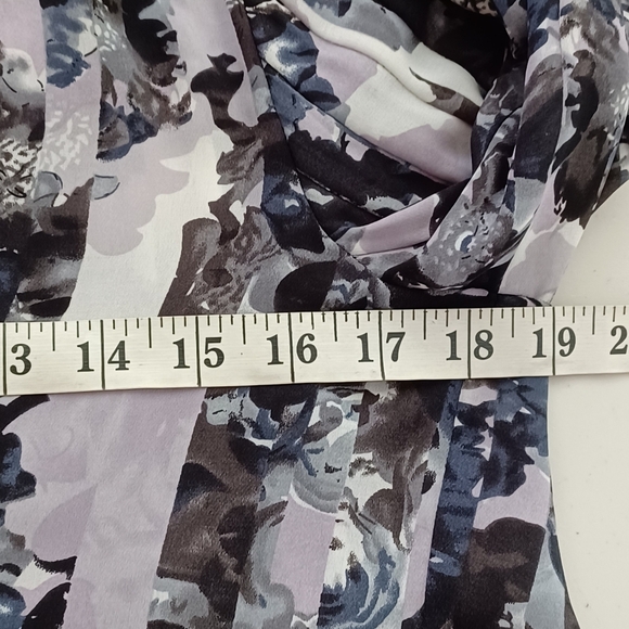 Parker Floral Office Business Sz XS Pleated Button Down Front Blouse - Picture 10 of 11